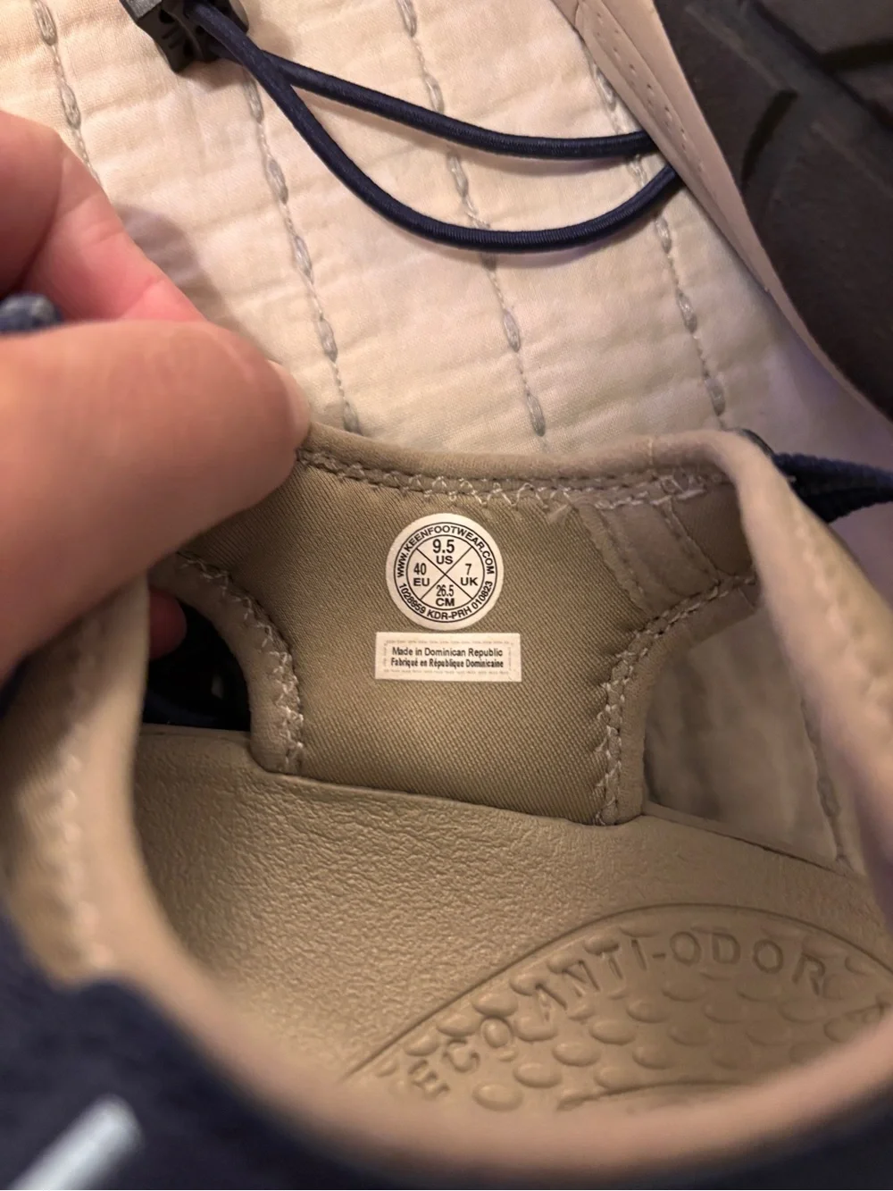 KEEN Navy and Beige Closed-Toe Outdoor Sandals